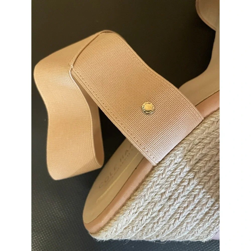 Cole Haan Wedge Espadrille Shoes Womens 8.5 Rose Light Pink Open Toe Sandals